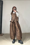 Aviva Jifei Xue cocoon wide-leg pants SS23-CWLP2-ACP bronze color